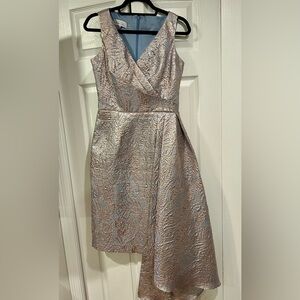 Pleated Jacquard Dress w/ Drape